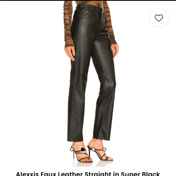 AG Adriano Goldschmied Alexxis Faux Leather Jean Size 24 Super Black Revolve - Picture 4 of 16